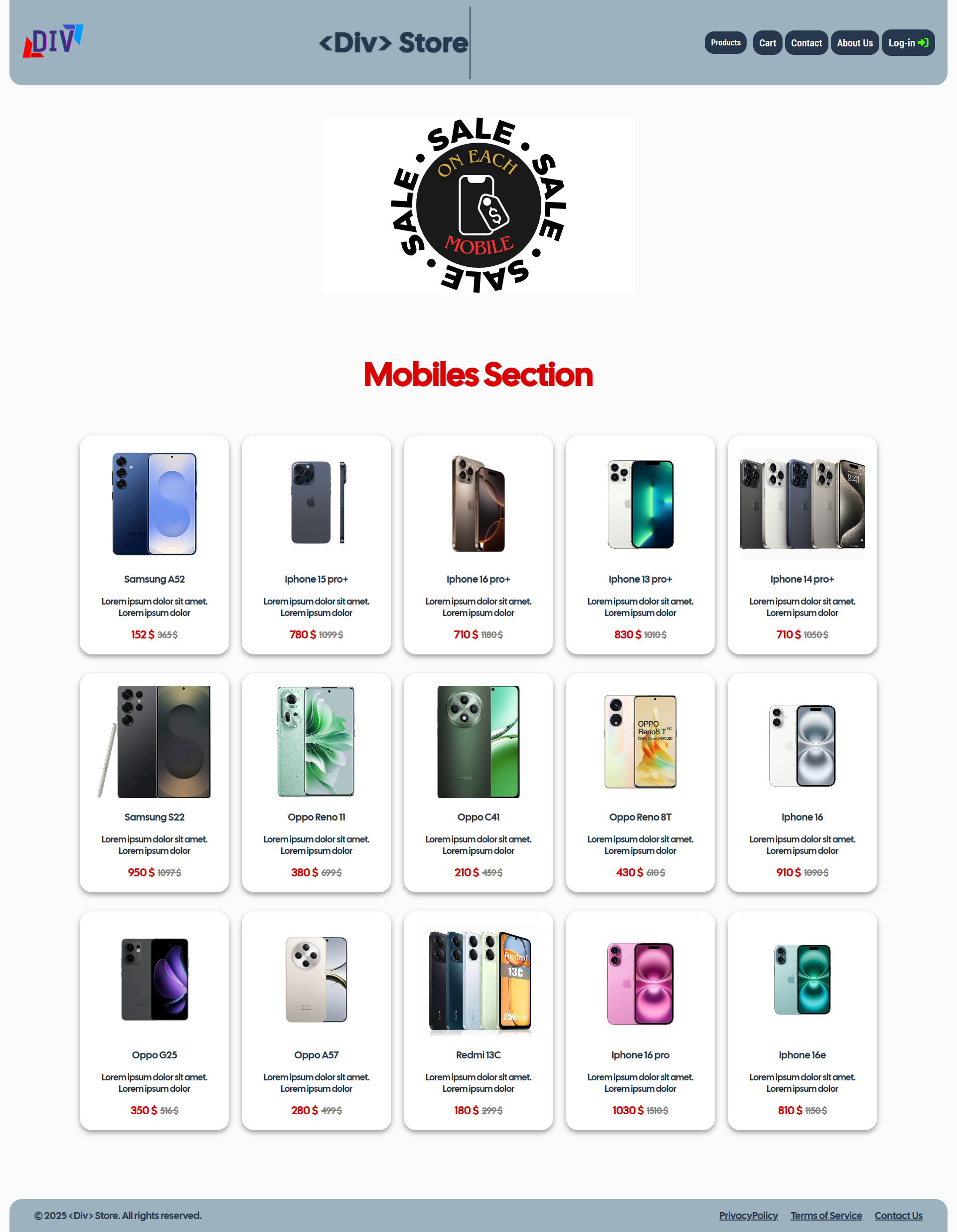 Div Store Mobiles Section